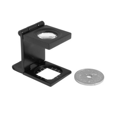 Trådtæller med måleskala (Foldbar) med 7X forstørrelse og Ø15 glaslinse mm/inch skala